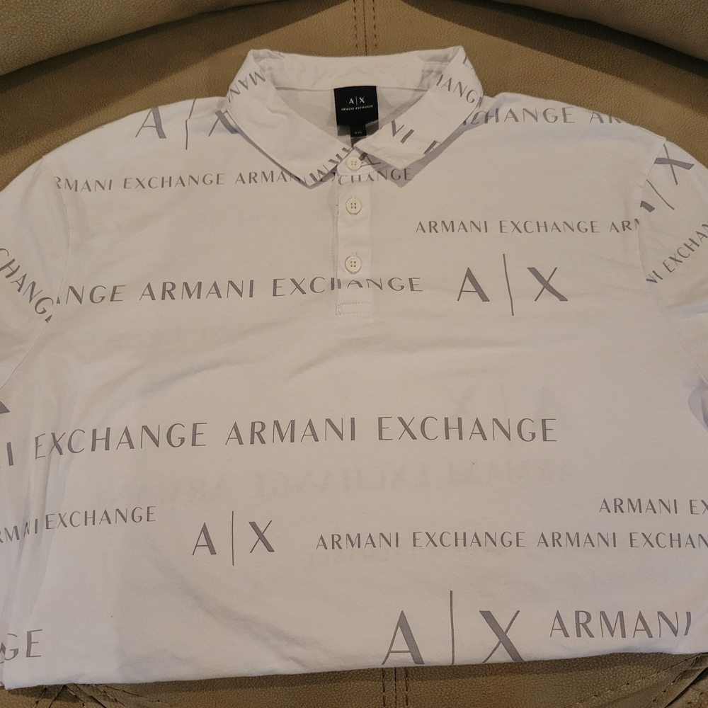 Armani Exchange White Polo Shirt